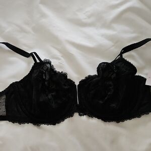 Auden Black Lace Demi-Cup Bra